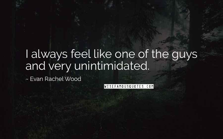Evan Rachel Wood Quotes: I always feel like one of the guys and very unintimidated.