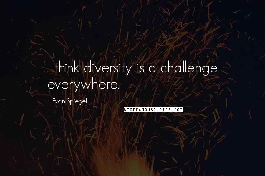 Evan Spiegel Quotes: I think diversity is a challenge everywhere.