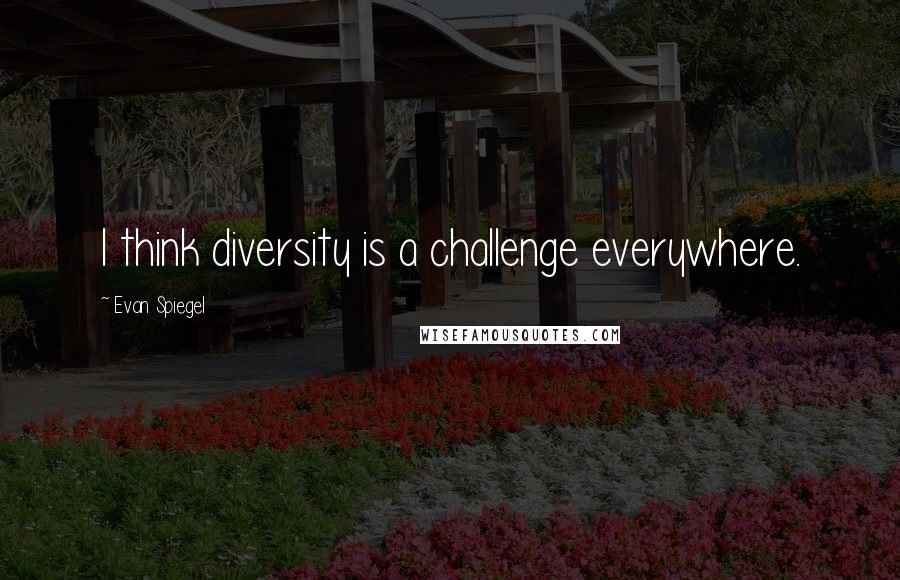 Evan Spiegel Quotes: I think diversity is a challenge everywhere.