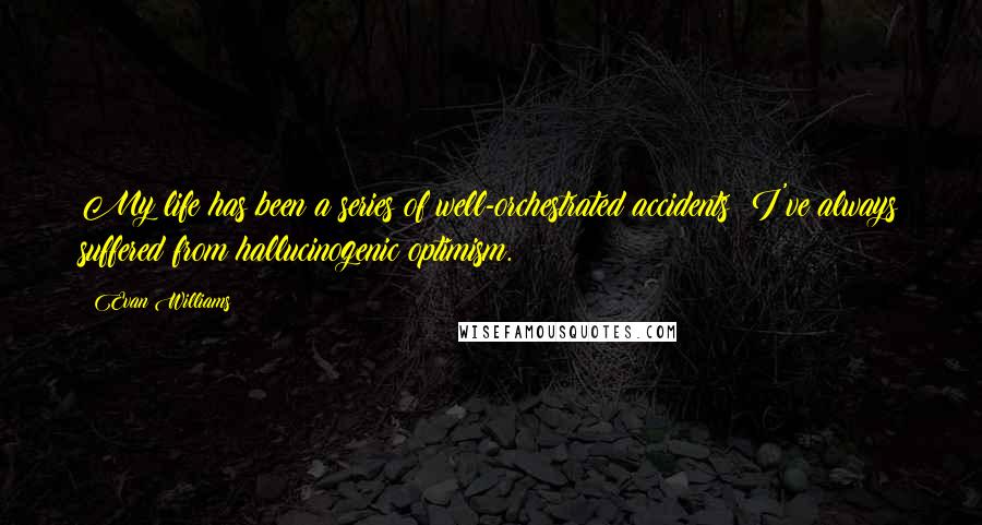 Evan Williams Quotes: My life has been a series of well-orchestrated accidents; I've always suffered from hallucinogenic optimism.
