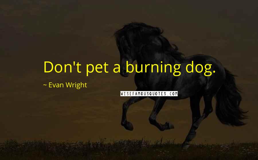 Evan Wright Quotes: Don't pet a burning dog.