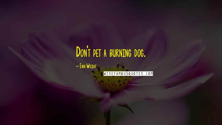 Evan Wright Quotes: Don't pet a burning dog.