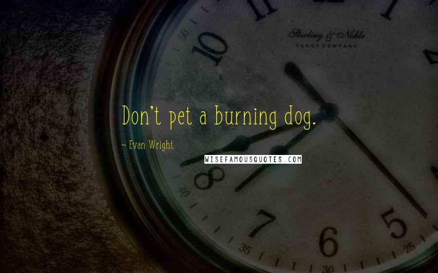 Evan Wright Quotes: Don't pet a burning dog.