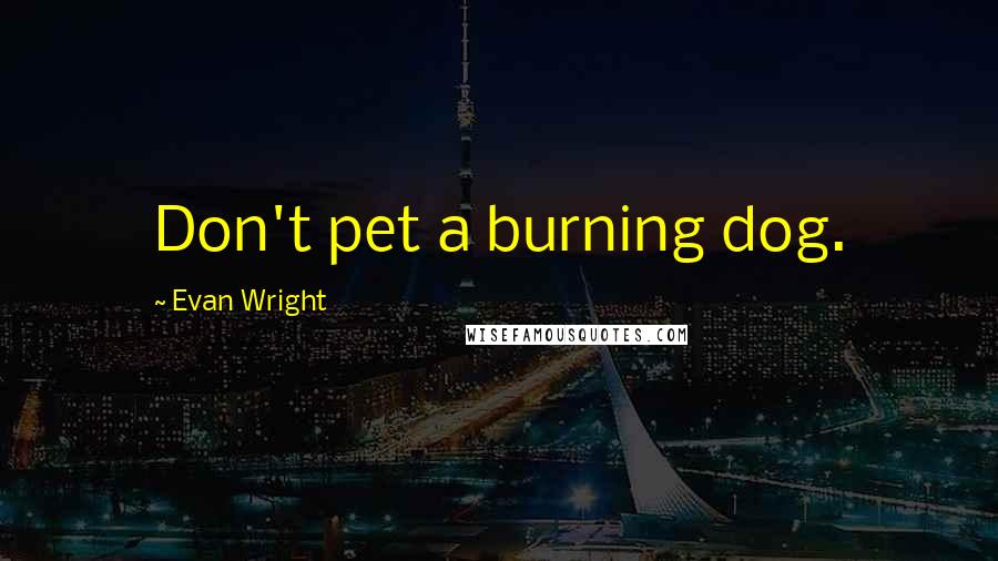 Evan Wright Quotes: Don't pet a burning dog.