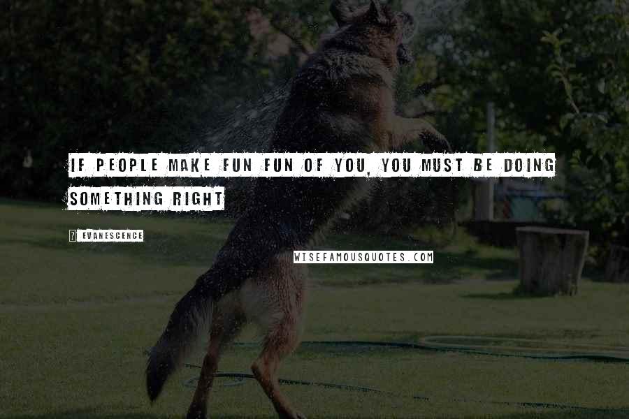 Evanescence Quotes: If people make fun fun of you, you must be doing something right