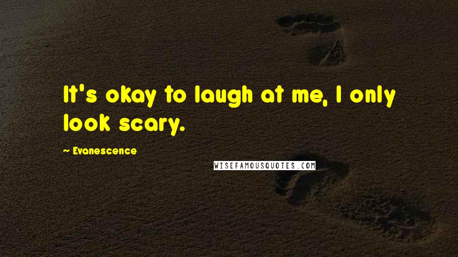 Evanescence Quotes: It's okay to laugh at me, I only look scary.