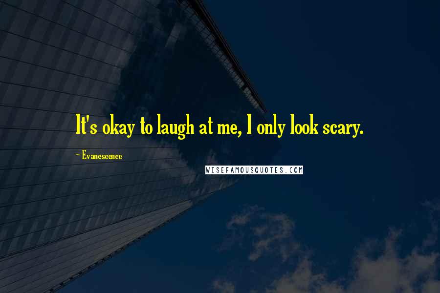 Evanescence Quotes: It's okay to laugh at me, I only look scary.