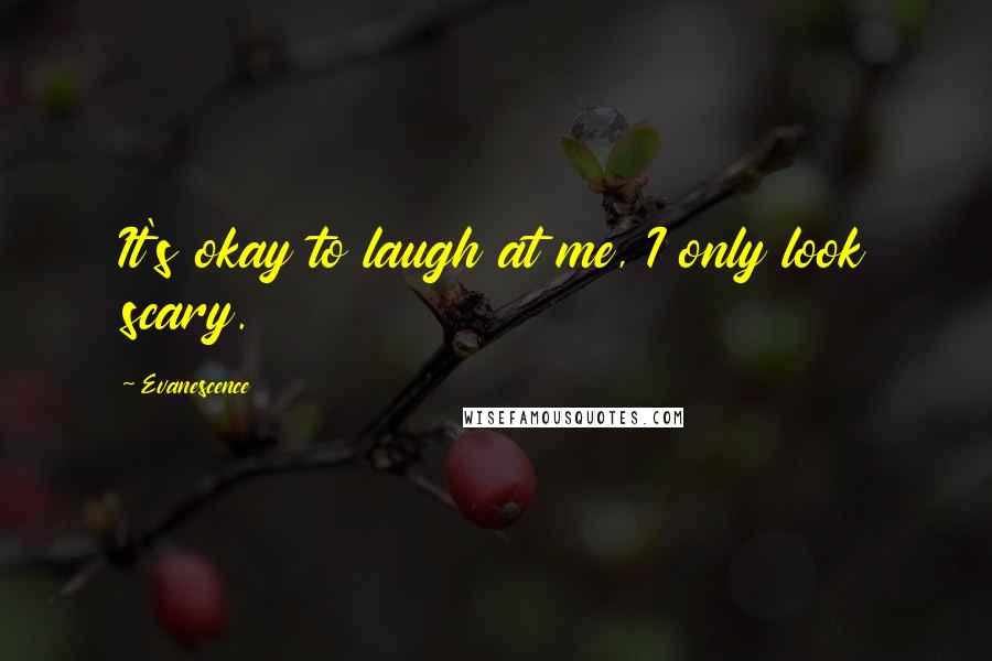 Evanescence Quotes: It's okay to laugh at me, I only look scary.