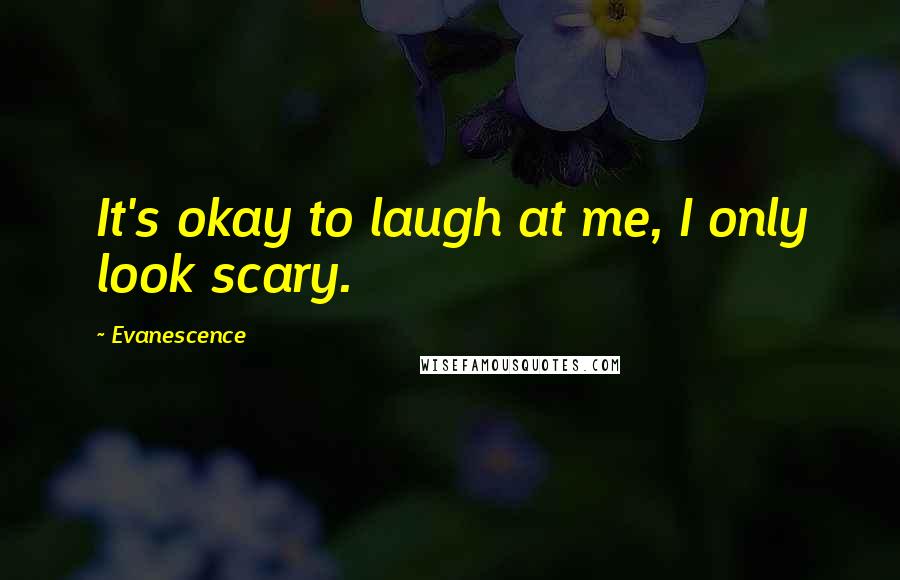 Evanescence Quotes: It's okay to laugh at me, I only look scary.