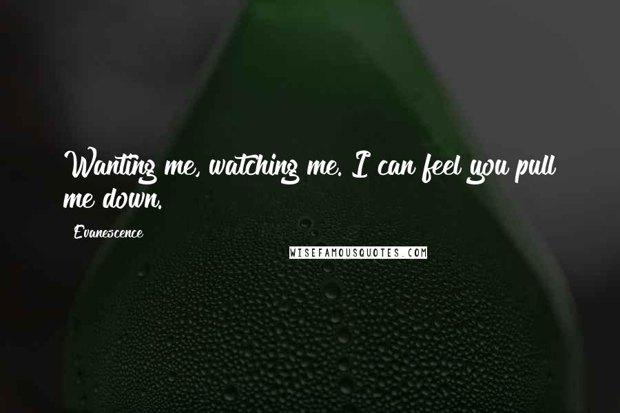 Evanescence Quotes: Wanting me, watching me. I can feel you pull me down.