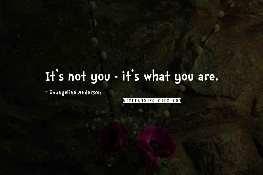 Evangeline Anderson Quotes: It's not you - it's what you are,