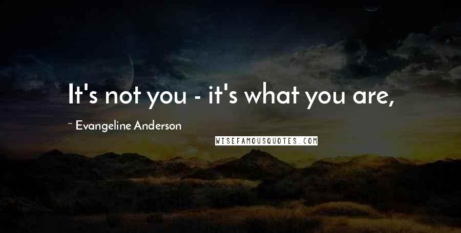 Evangeline Anderson Quotes: It's not you - it's what you are,