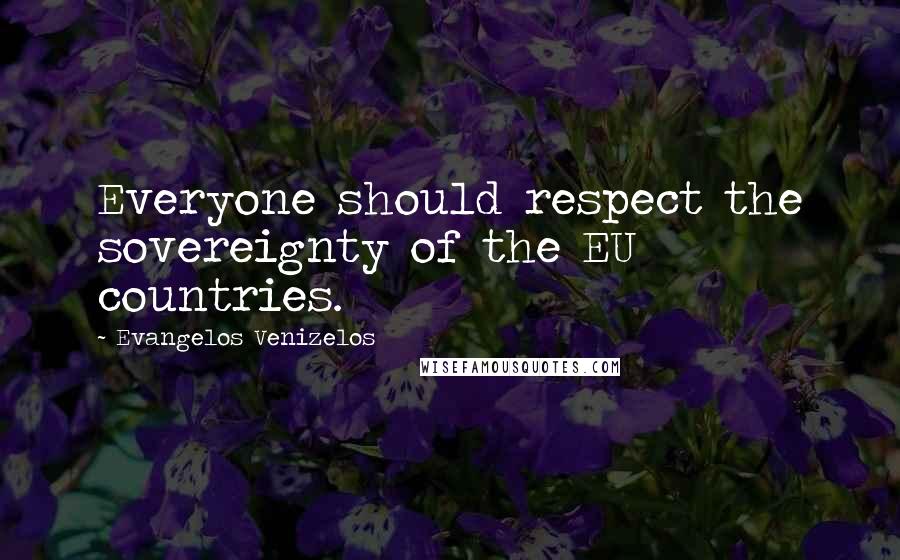 Evangelos Venizelos Quotes: Everyone should respect the sovereignty of the EU countries.