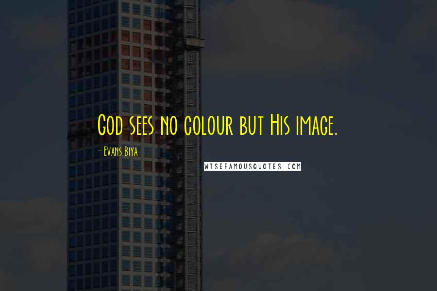 Evans Biya Quotes: God sees no colour but His image.