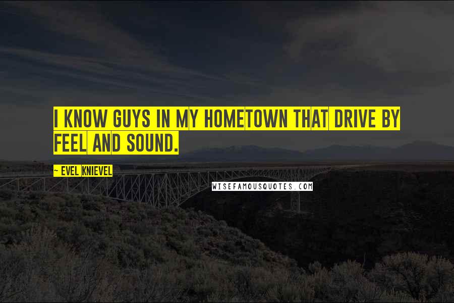 Evel Knievel Quotes: I know guys in my hometown that drive by feel and sound.