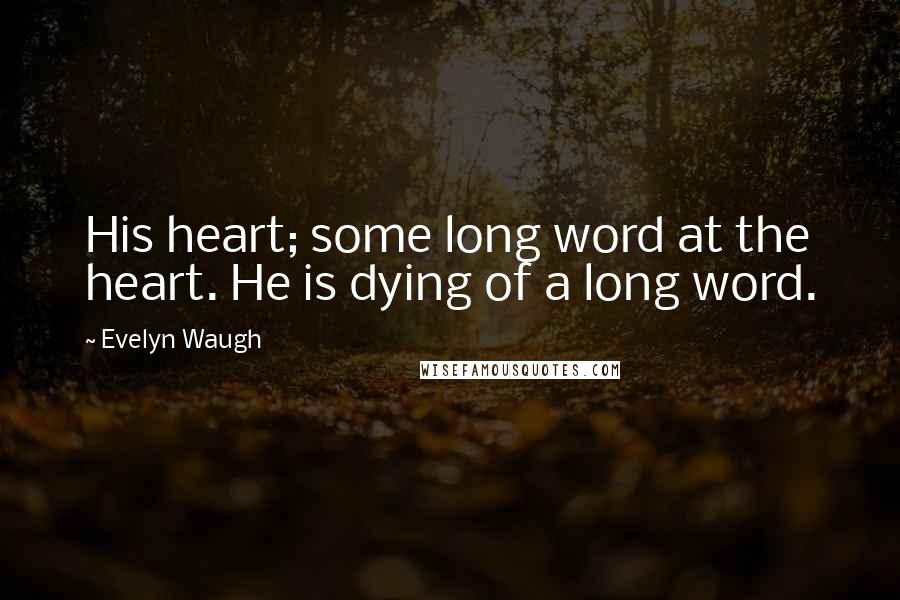 Evelyn Waugh Quotes: His heart; some long word at the heart. He is dying of a long word.