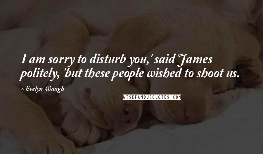 Evelyn Waugh Quotes: I am sorry to disturb you,' said James politely, 'but these people wished to shoot us.