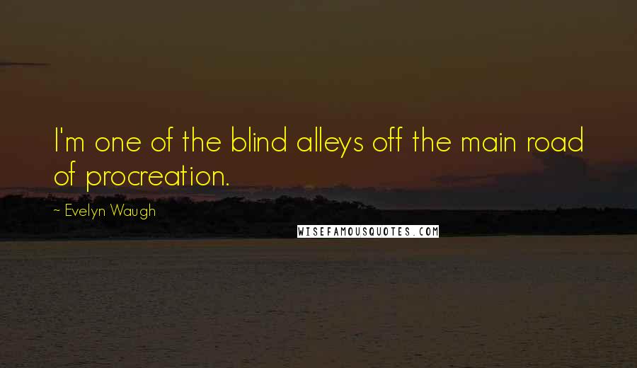 Evelyn Waugh Quotes: I'm one of the blind alleys off the main road of procreation.