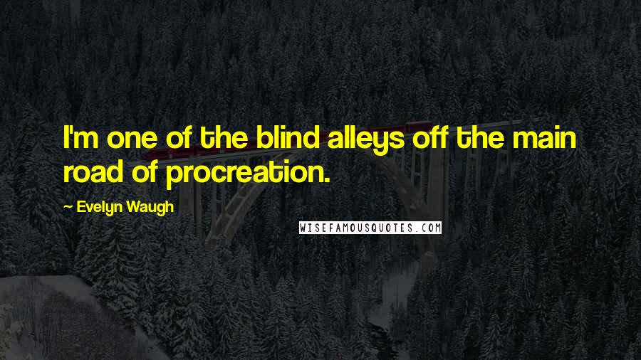 Evelyn Waugh Quotes: I'm one of the blind alleys off the main road of procreation.