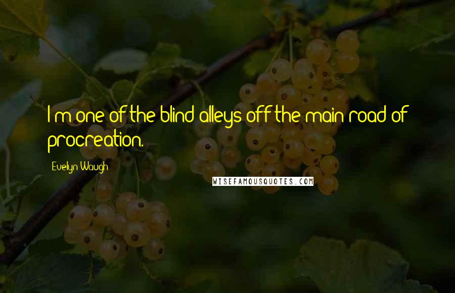 Evelyn Waugh Quotes: I'm one of the blind alleys off the main road of procreation.