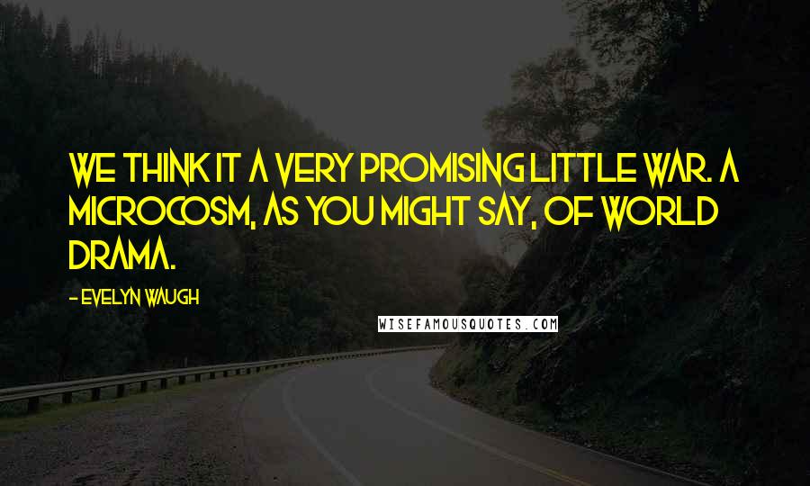 Evelyn Waugh Quotes: We think it a very promising little war. A microcosm, as you might say, of world drama.