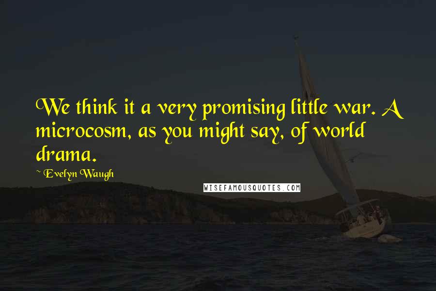 Evelyn Waugh Quotes: We think it a very promising little war. A microcosm, as you might say, of world drama.