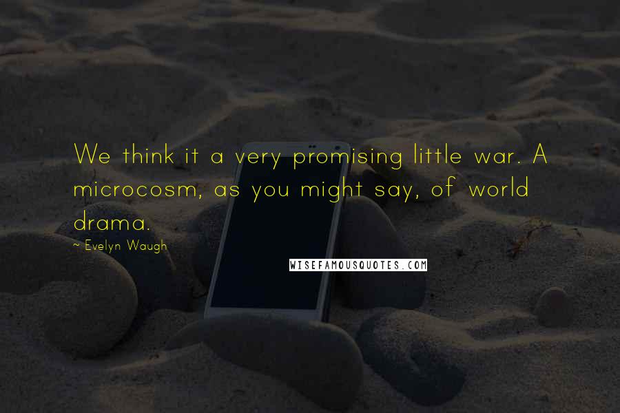 Evelyn Waugh Quotes: We think it a very promising little war. A microcosm, as you might say, of world drama.