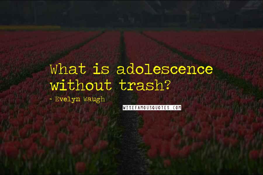 Evelyn Waugh Quotes: What is adolescence without trash?
