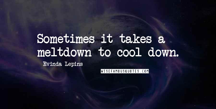 Evinda Lepins Quotes: Sometimes it takes a meltdown to cool down.