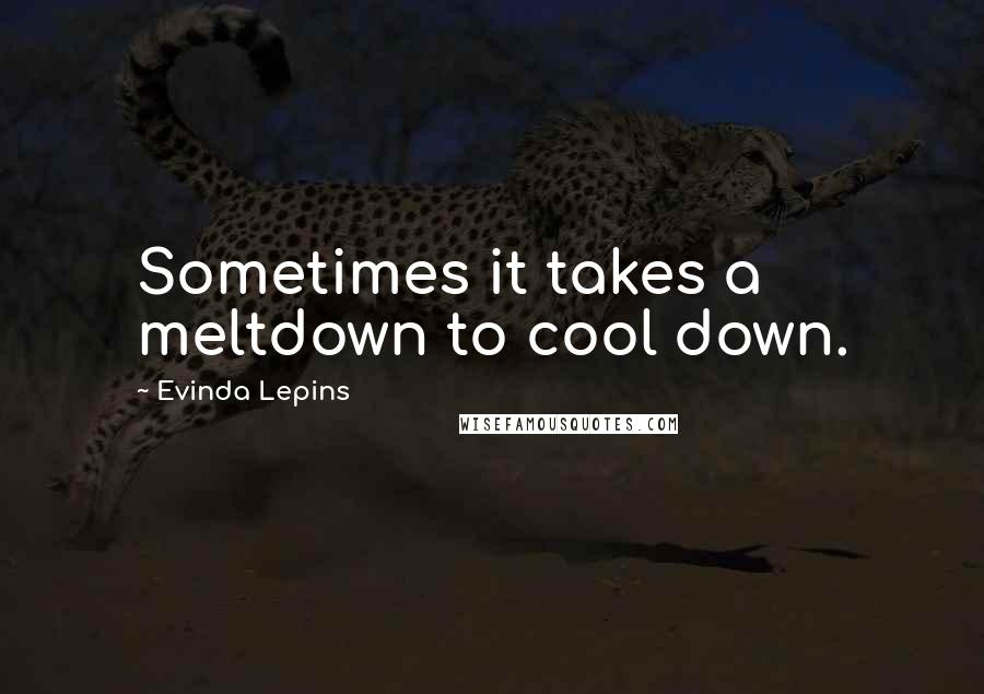 Evinda Lepins Quotes: Sometimes it takes a meltdown to cool down.