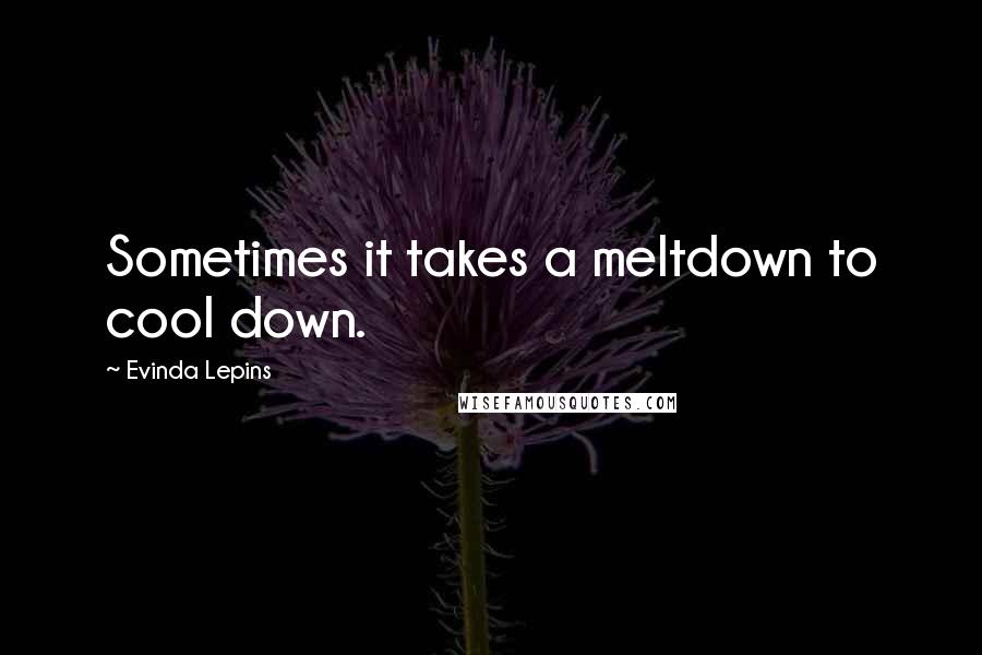 Evinda Lepins Quotes: Sometimes it takes a meltdown to cool down.