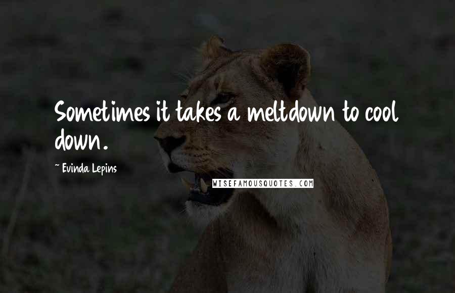 Evinda Lepins Quotes: Sometimes it takes a meltdown to cool down.