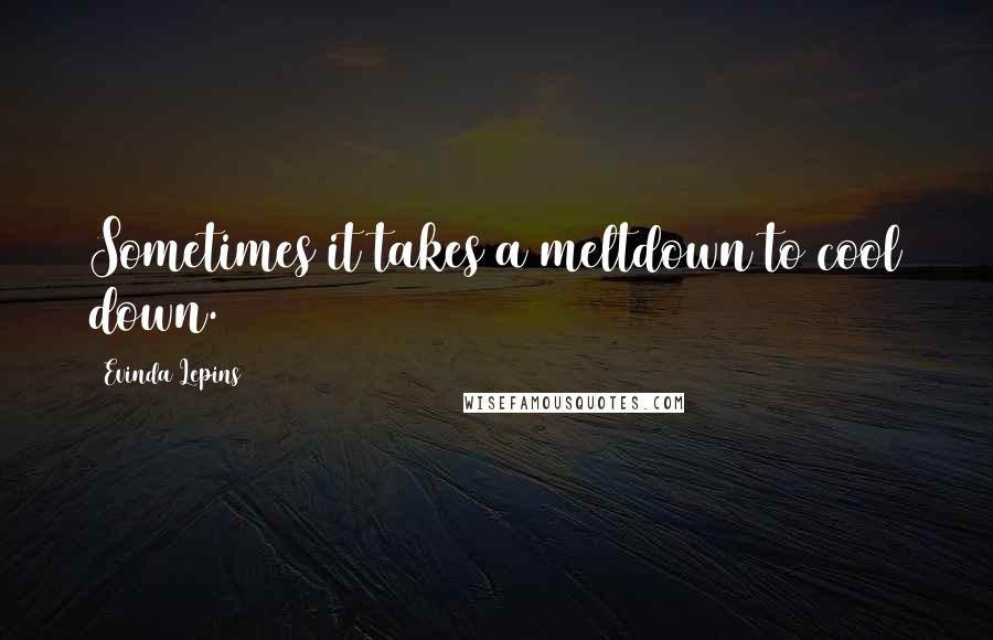 Evinda Lepins Quotes: Sometimes it takes a meltdown to cool down.