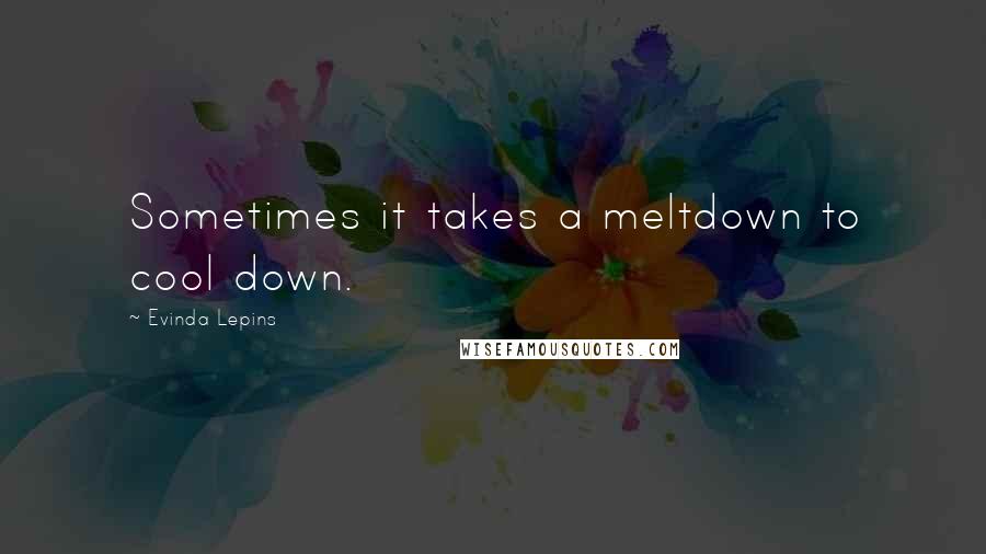 Evinda Lepins Quotes: Sometimes it takes a meltdown to cool down.