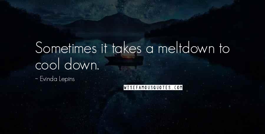 Evinda Lepins Quotes: Sometimes it takes a meltdown to cool down.
