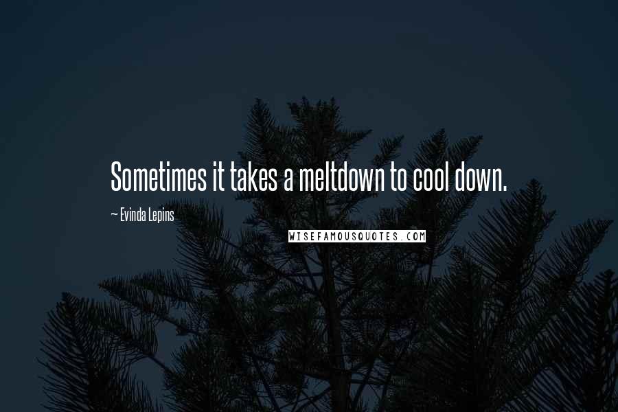 Evinda Lepins Quotes: Sometimes it takes a meltdown to cool down.