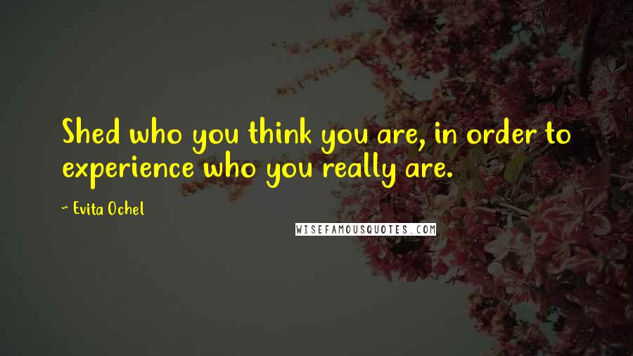 Evita Ochel Quotes: Shed who you think you are, in order to experience who you really are.