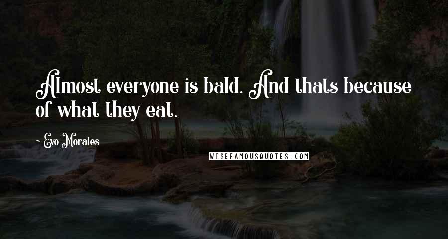 Evo Morales Quotes: Almost everyone is bald. And thats because of what they eat.