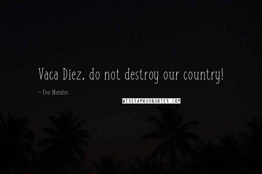 Evo Morales Quotes: Vaca Diez, do not destroy our country!