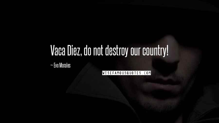 Evo Morales Quotes: Vaca Diez, do not destroy our country!