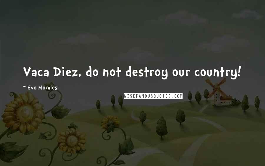 Evo Morales Quotes: Vaca Diez, do not destroy our country!