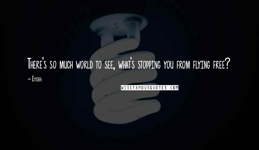 Eyedea Quotes: There's so much world to see, what's stopping you from flying free?