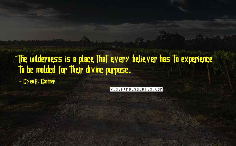 E'yen A. Gardner Quotes: The wilderness is a place that every believer has to experience to be molded for their divine purpose.