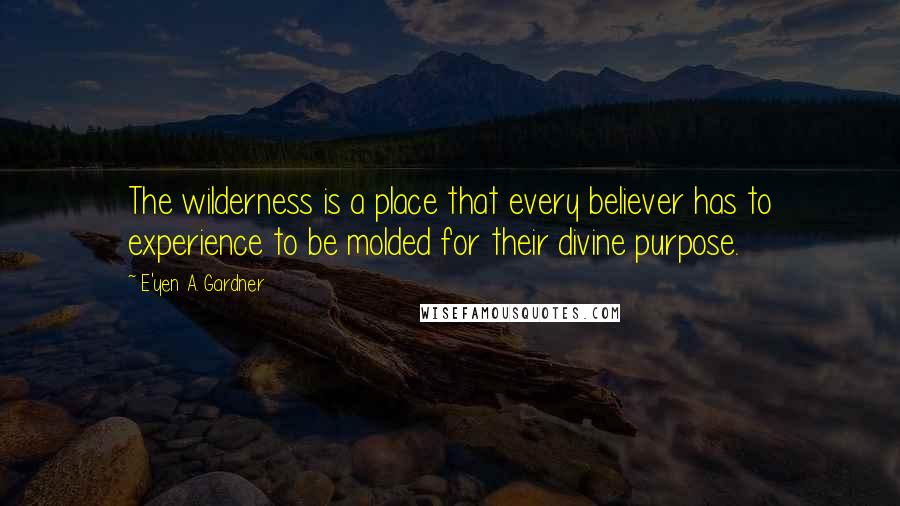 E'yen A. Gardner Quotes: The wilderness is a place that every believer has to experience to be molded for their divine purpose.