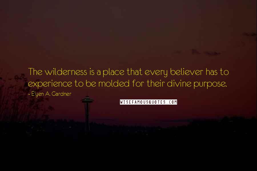 E'yen A. Gardner Quotes: The wilderness is a place that every believer has to experience to be molded for their divine purpose.