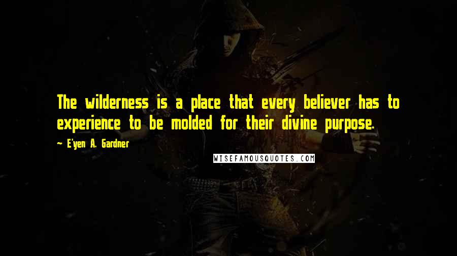 E'yen A. Gardner Quotes: The wilderness is a place that every believer has to experience to be molded for their divine purpose.