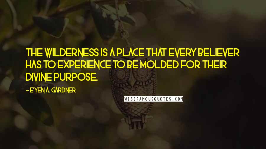 E'yen A. Gardner Quotes: The wilderness is a place that every believer has to experience to be molded for their divine purpose.