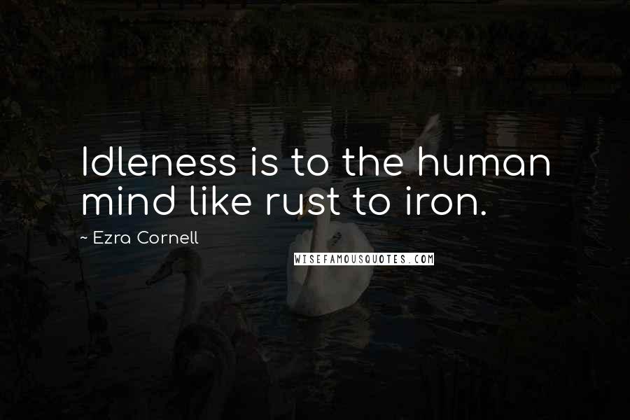 Ezra Cornell Quotes: Idleness is to the human mind like rust to iron.