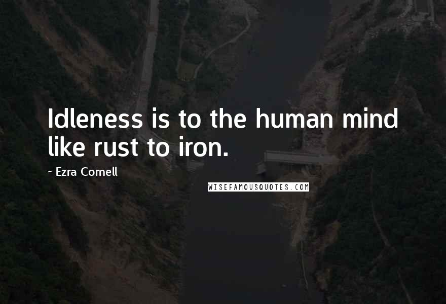 Ezra Cornell Quotes: Idleness is to the human mind like rust to iron.