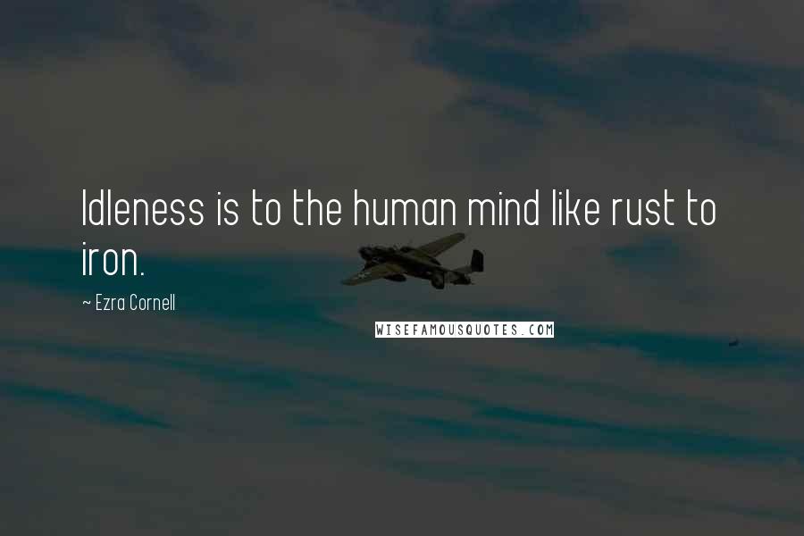 Ezra Cornell Quotes: Idleness is to the human mind like rust to iron.